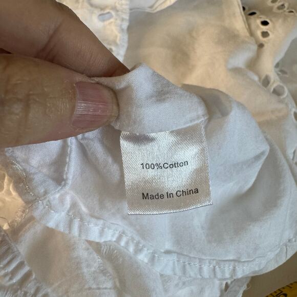 TUCKERNUCK Blouse Small Eloise Eyelet A-Line Silhouette Bell Sleeves Lined - Picture 13 of 15